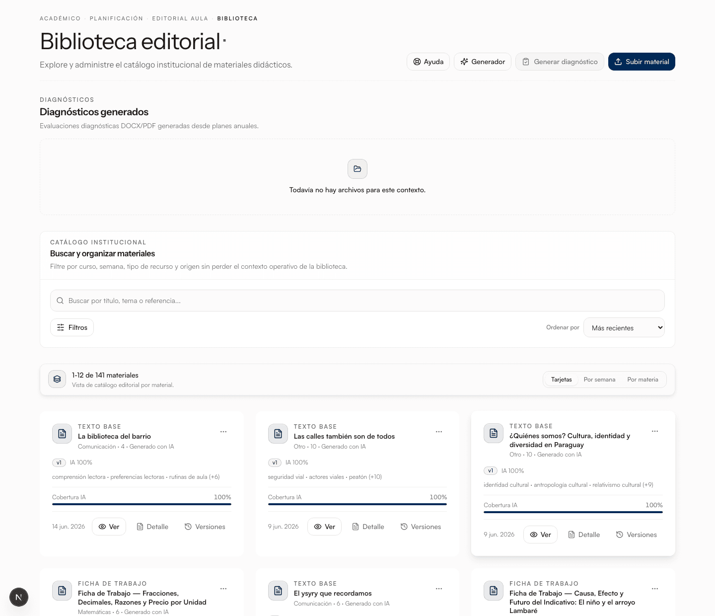 Biblioteca editorial institucional bajo un solo estándar en Aula